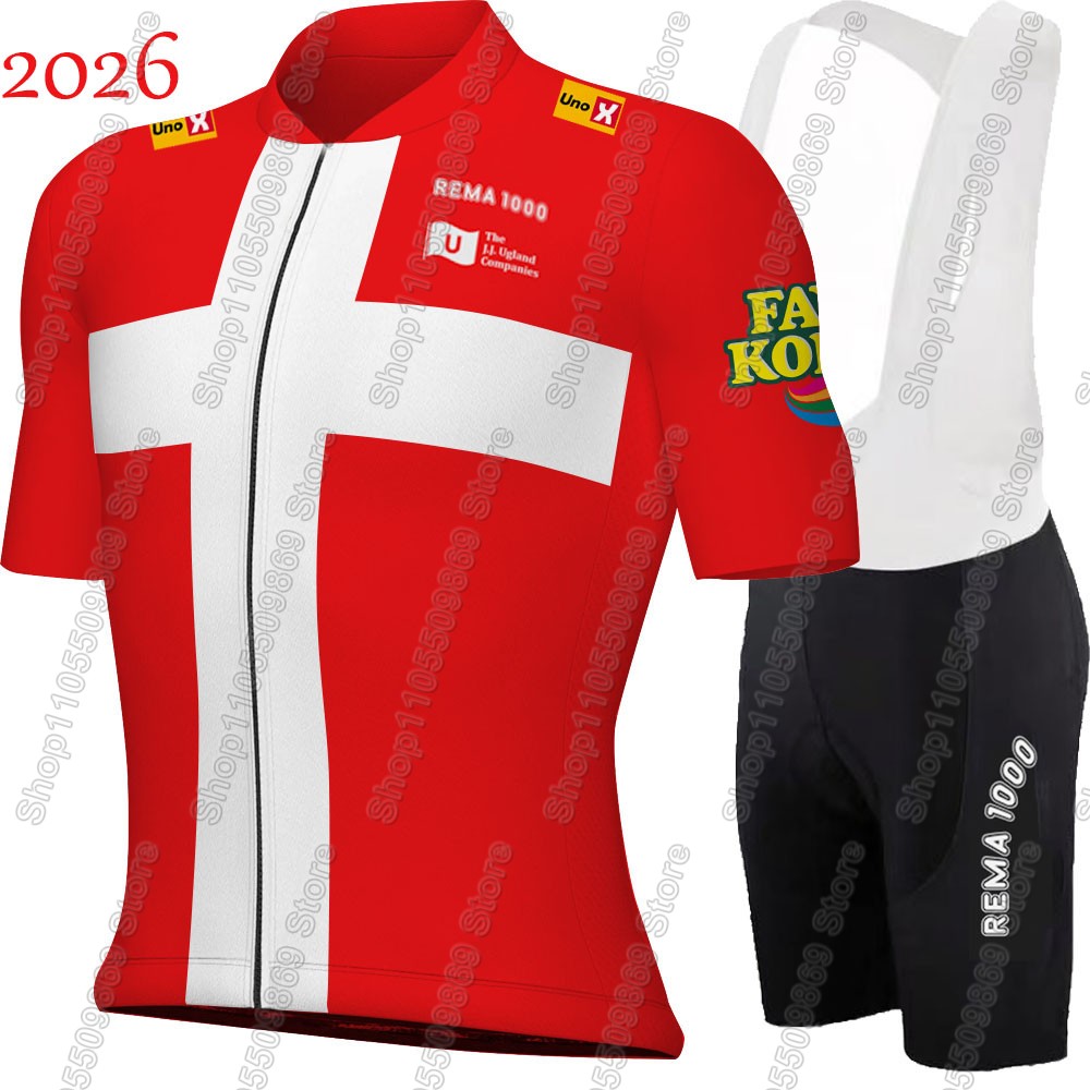 Wellness X - ชุดเสื้อจักรยานทีม Uno X เดนมาร์ก 2026 สำหรับผู้ชาย